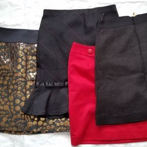 Lot 4 mini career skirts Size 0 XS womens